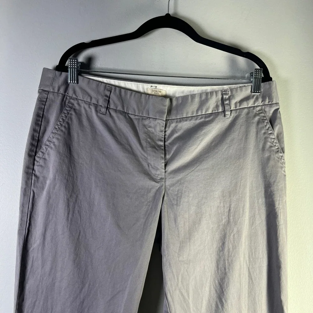 J Crew Womens Sz 14 Stretch City Fit Gray Cotton Blend Pants Office Work Classic